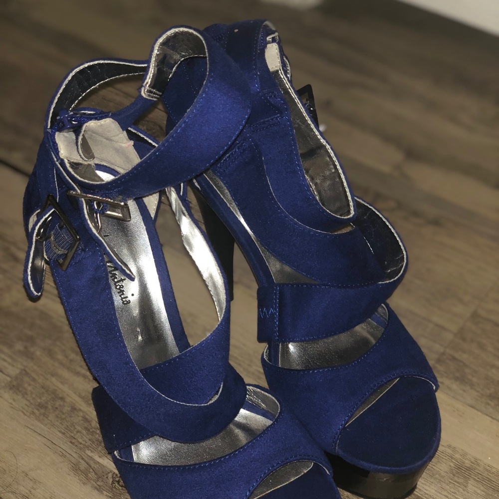Blue Platform Heels - Picture 3 of 4